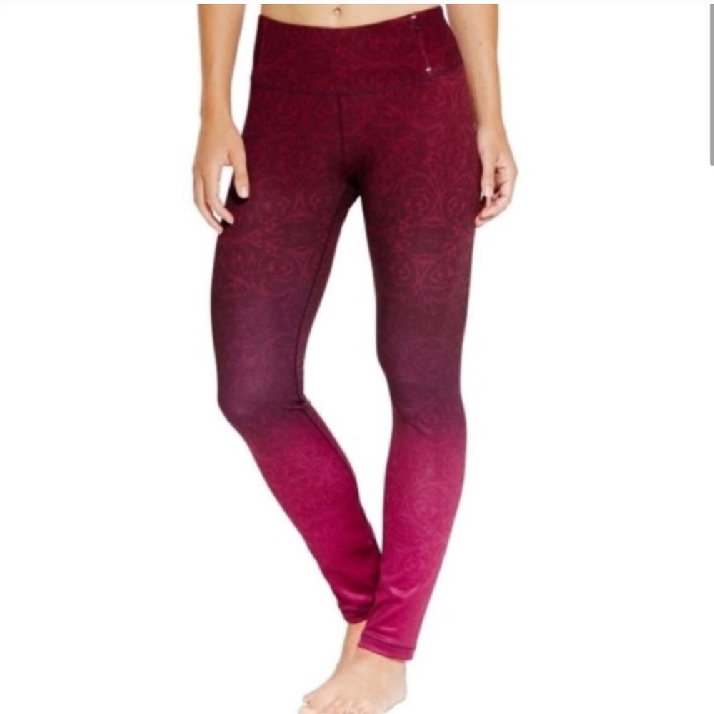 CALIA BY Carrie Underwood Maroon Ombré Leggings